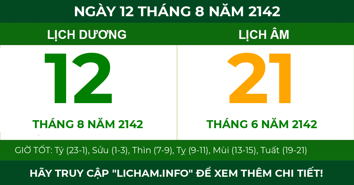 lịch âm ngày 12 tháng 8 năm 2142