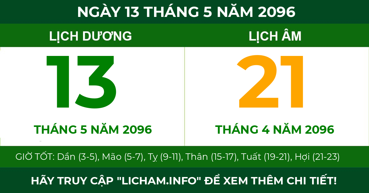 lịch âm ngày 13 tháng 5 năm 2096