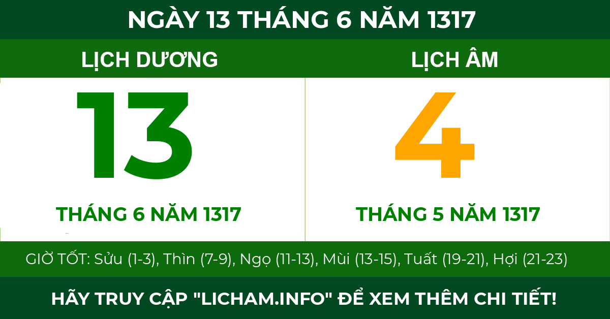 lịch âm ngày 13 tháng 6 năm 1317