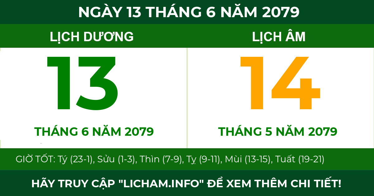 lịch âm ngày 13 tháng 6 năm 2079