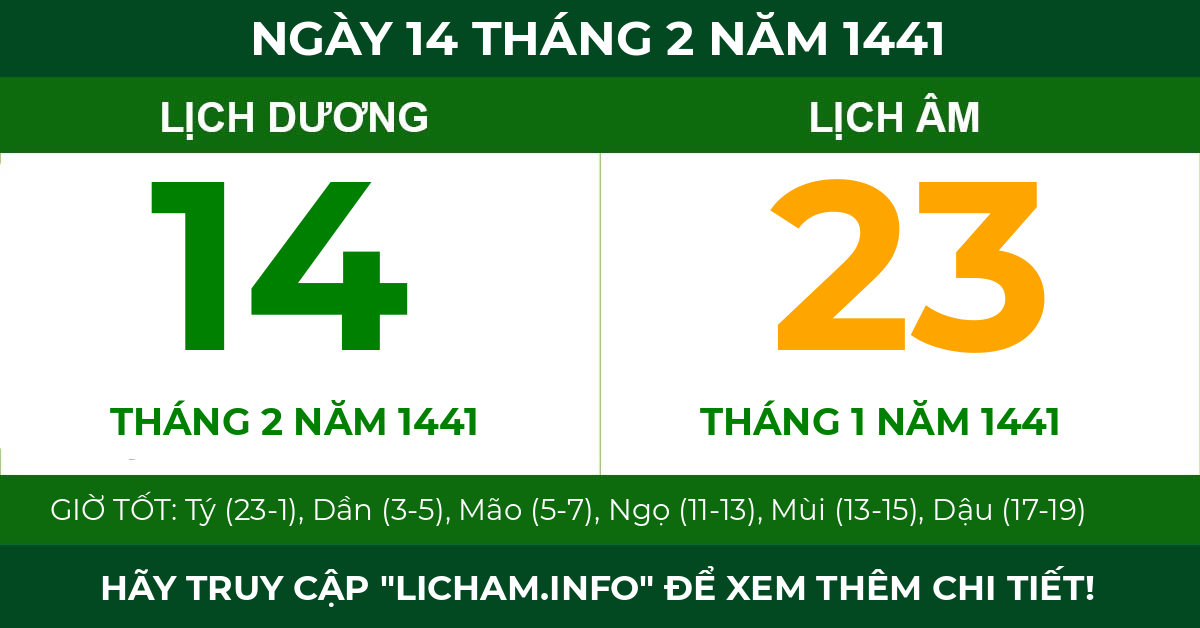 lịch âm ngày 14 tháng 2 năm 1441