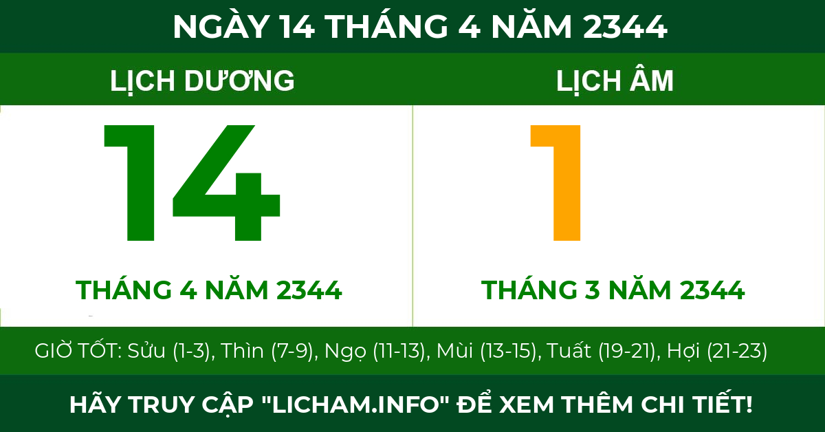lịch âm ngày 14 tháng 4 năm 2344