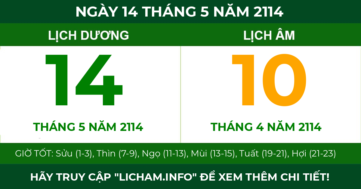 lịch âm ngày 14 tháng 5 năm 2114