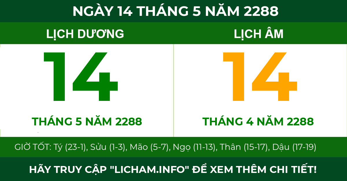 lịch âm ngày 14 tháng 5 năm 2288