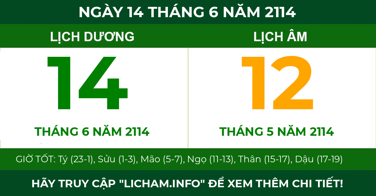 lịch âm ngày 14 tháng 6 năm 2114