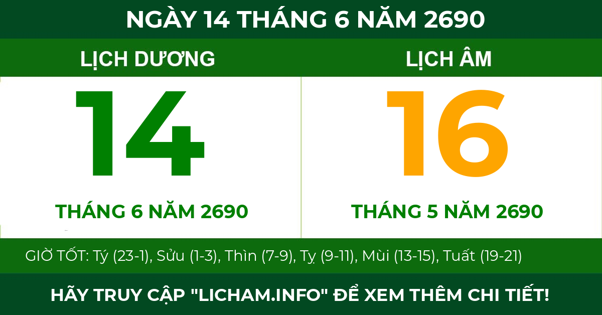 lịch âm ngày 14 tháng 6 năm 2690