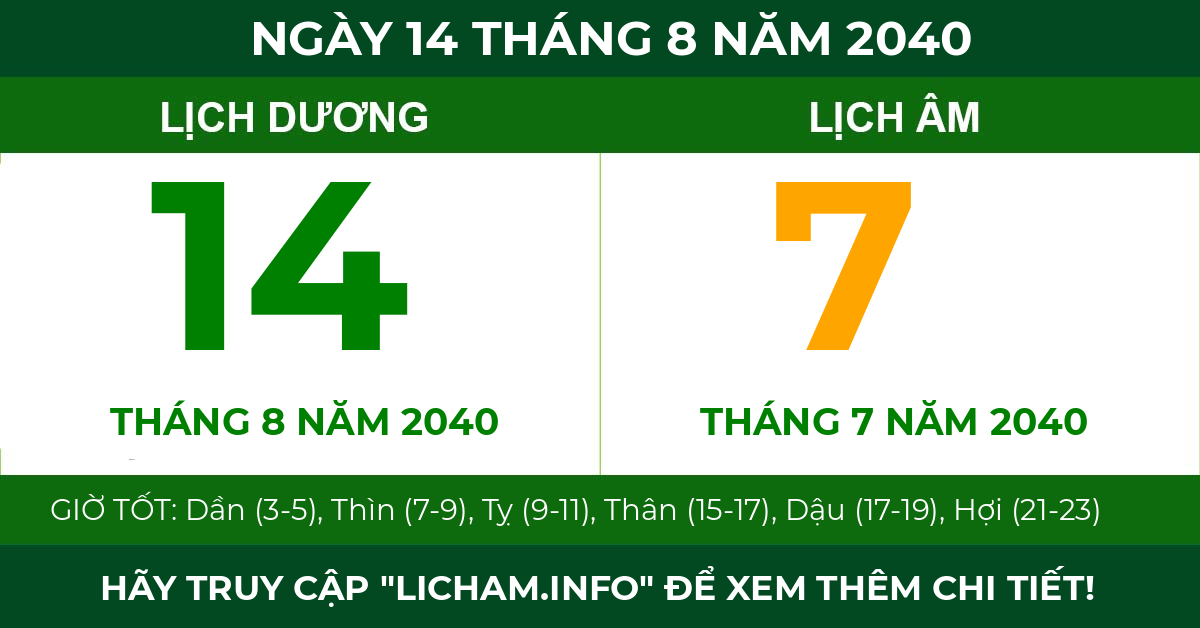 lịch âm ngày 14 tháng 8 năm 2040