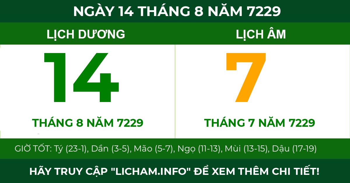 lịch âm ngày 14 tháng 8 năm 7229