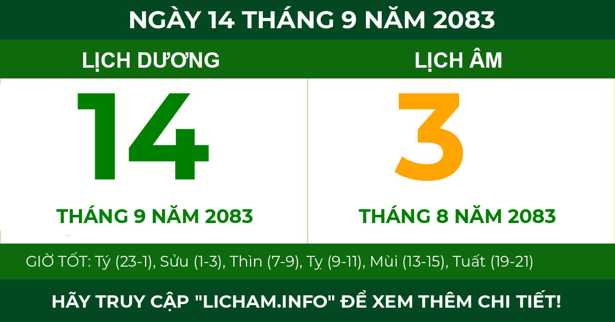 lịch âm ngày 14 tháng 9 năm 2083