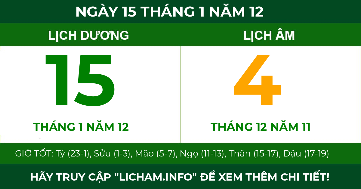 lịch âm ngày 15 tháng 1 năm 12