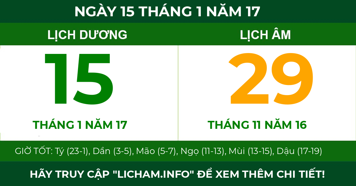 lịch âm ngày 15 tháng 1 năm 17