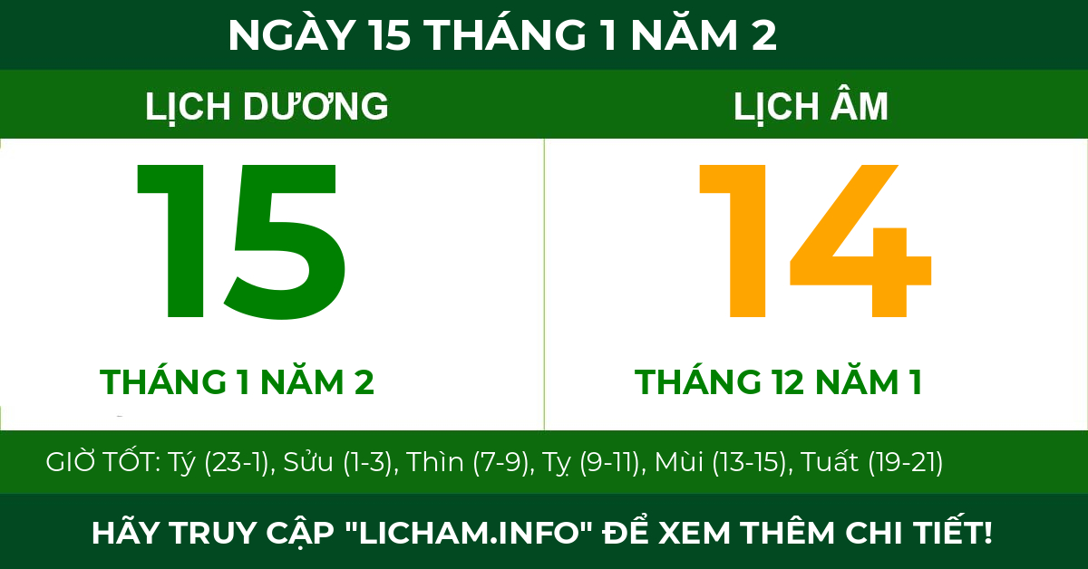 lịch âm ngày 15 tháng 1 năm 2