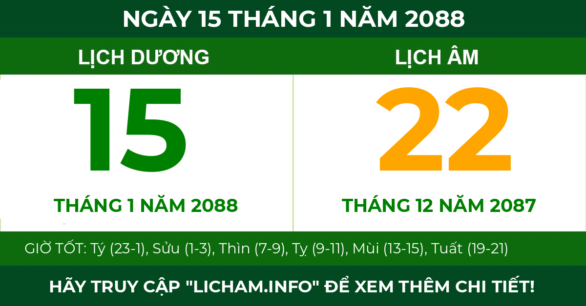 lịch âm ngày 15 tháng 1 năm 2088