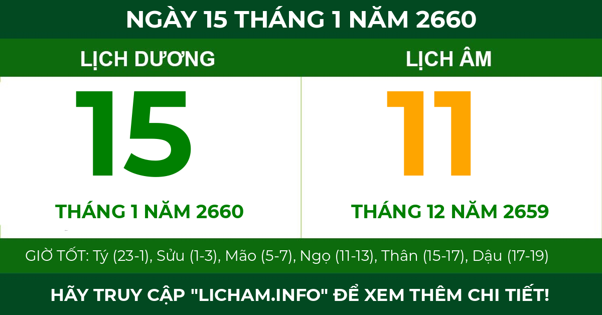 lịch âm ngày 15 tháng 1 năm 2660