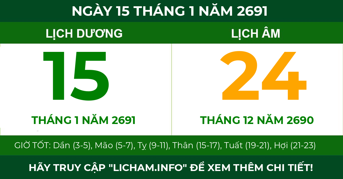 lịch âm ngày 15 tháng 1 năm 2691