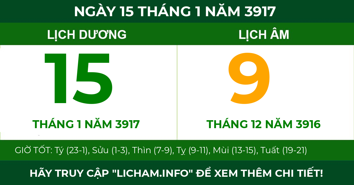 lịch âm ngày 15 tháng 1 năm 3917