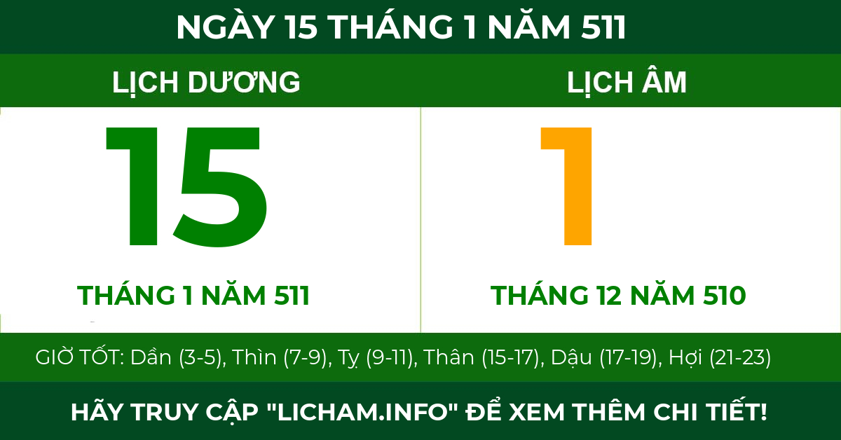 lịch âm ngày 15 tháng 1 năm 511