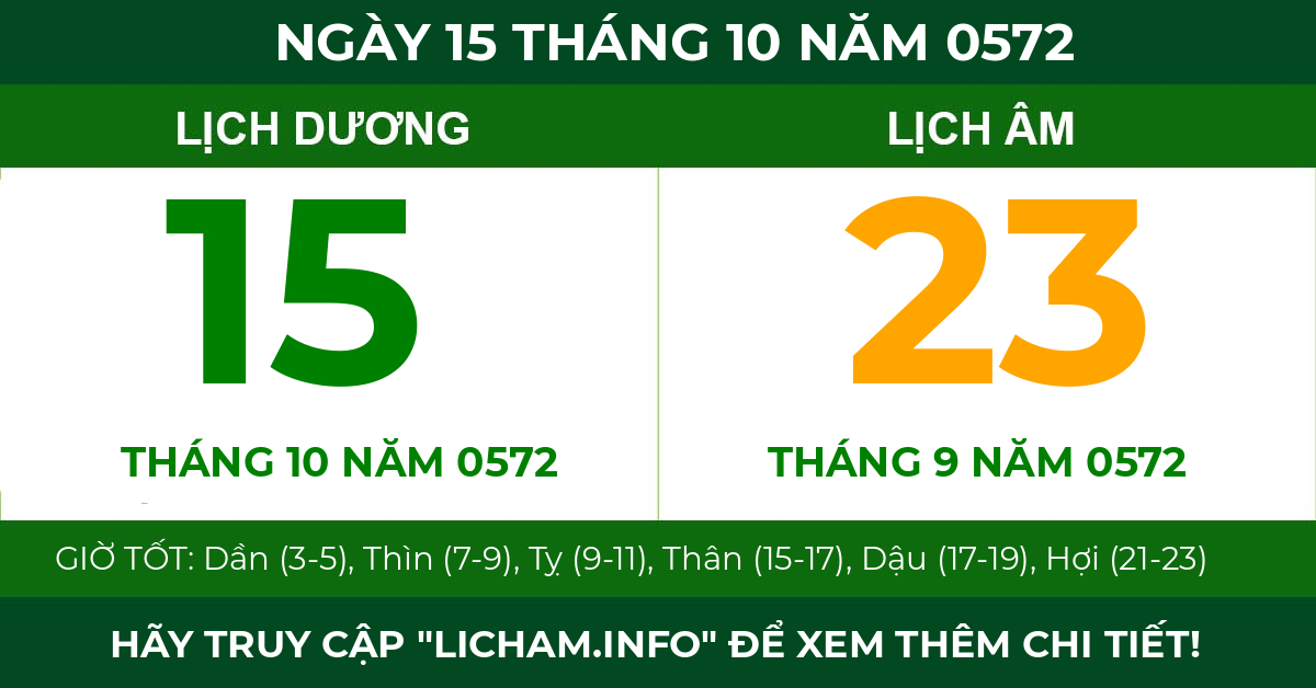 lịch âm ngày 15 tháng 10 năm 0572