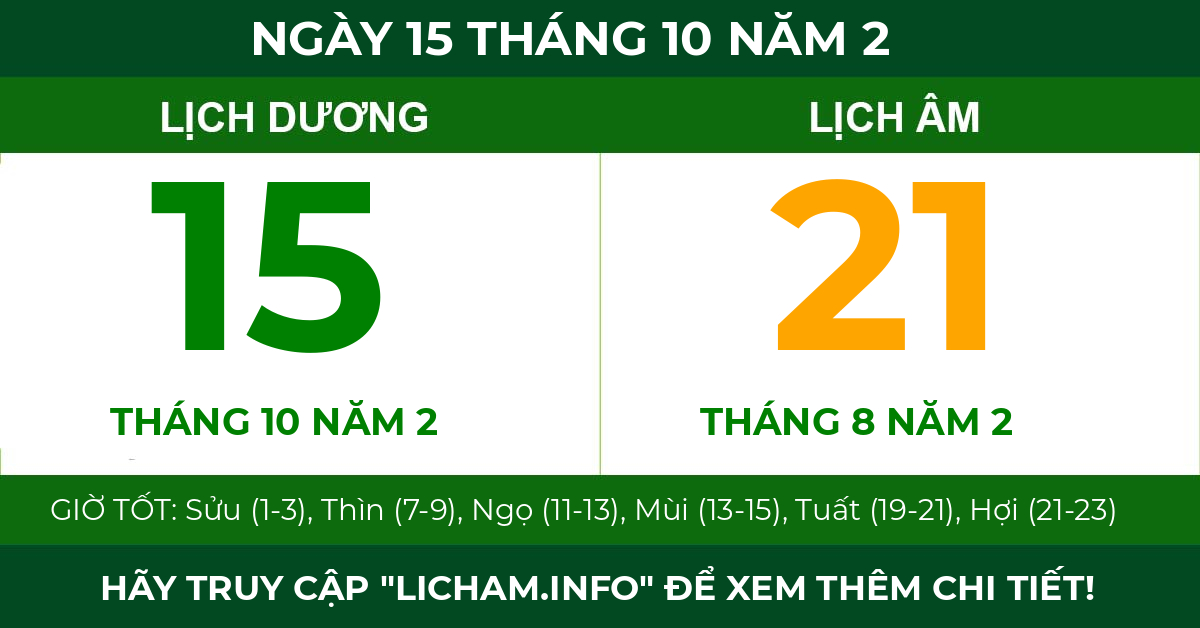 lịch âm ngày 15 tháng 10 năm 2