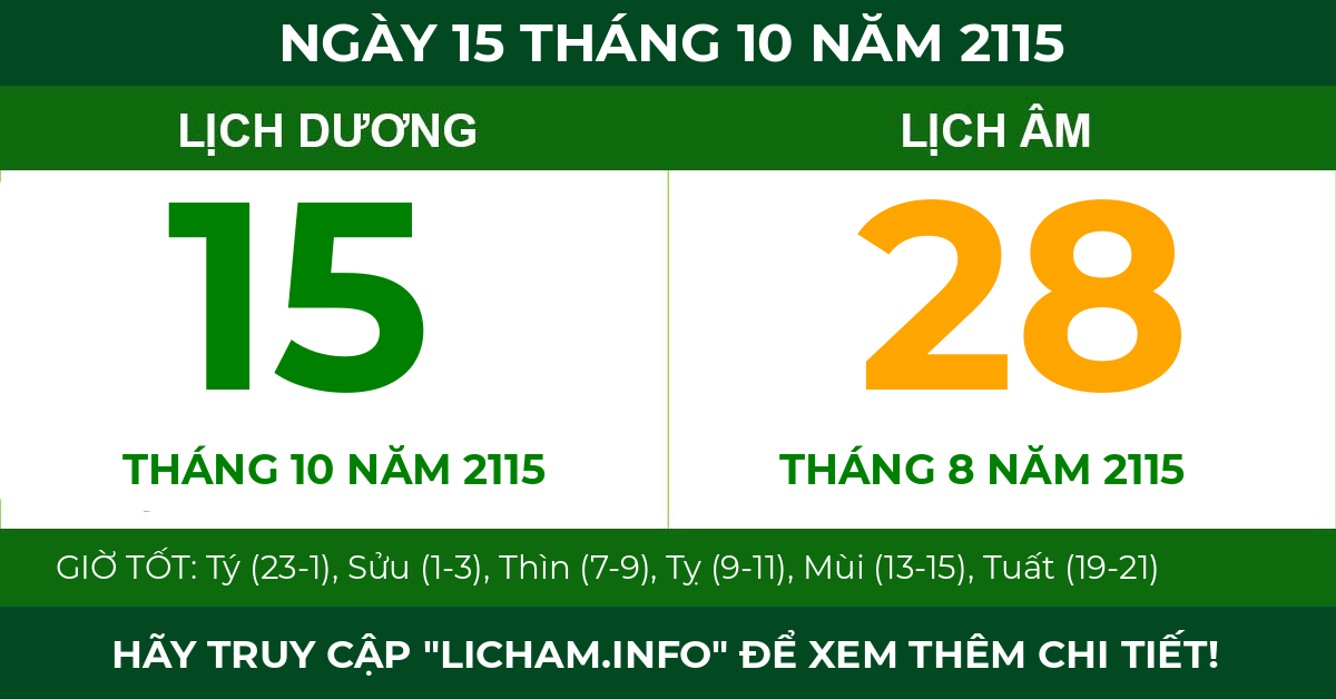 lịch âm ngày 15 tháng 10 năm 2115