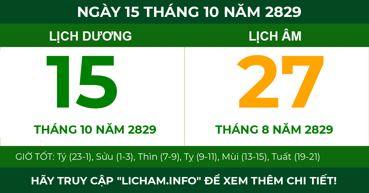lịch âm ngày 15 tháng 10 năm 2829