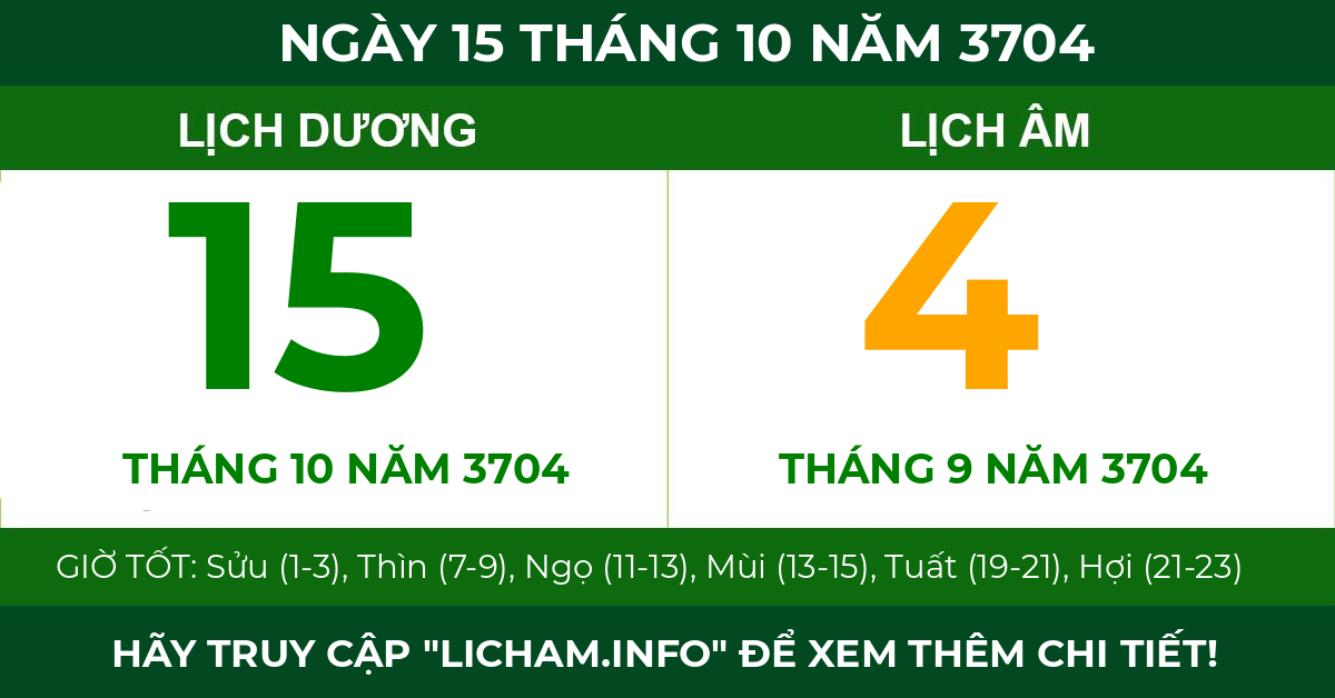 lịch âm ngày 15 tháng 10 năm 3704