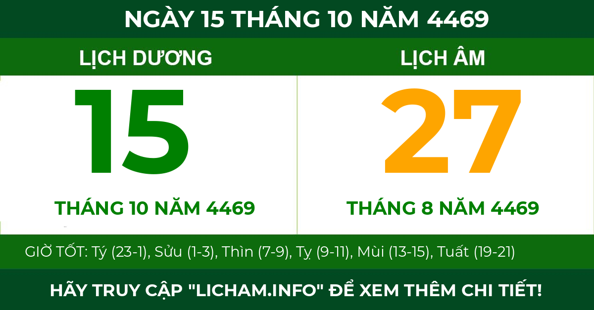lịch âm ngày 15 tháng 10 năm 4469