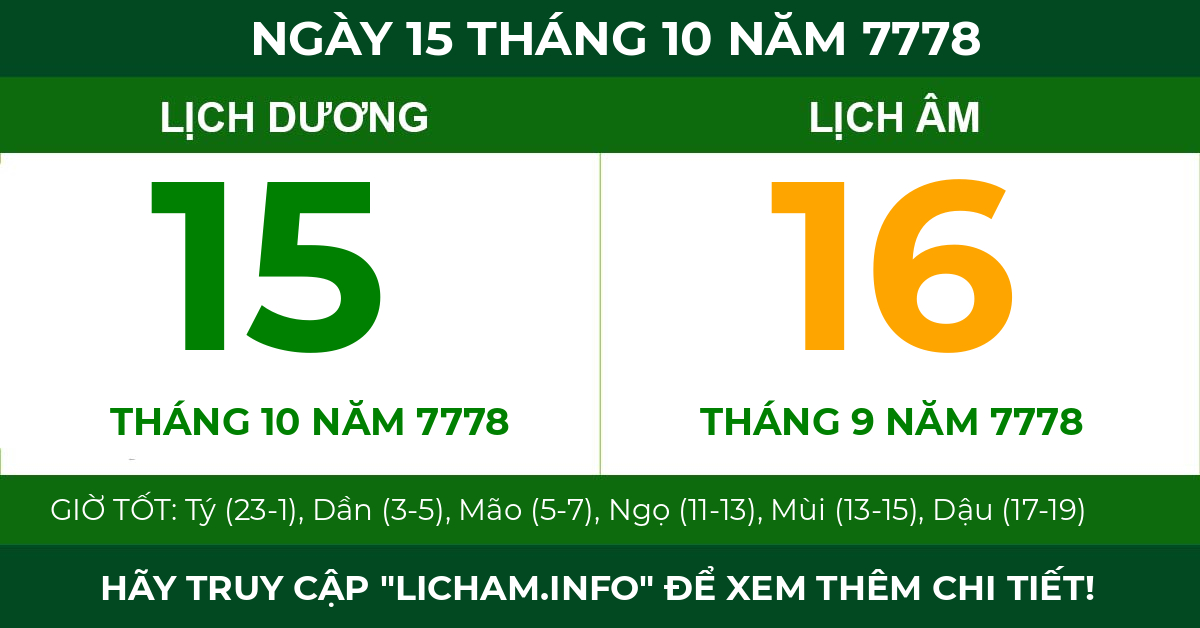 lịch âm ngày 15 tháng 10 năm 7778