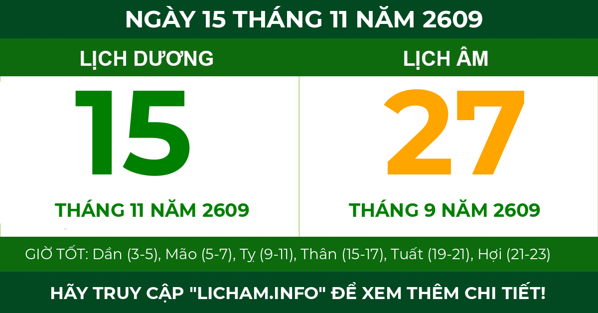 lịch âm ngày 15 tháng 11 năm 2609