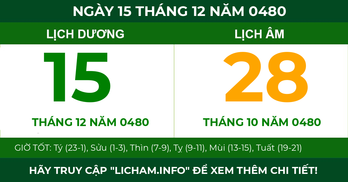 lịch âm ngày 15 tháng 12 năm 0480