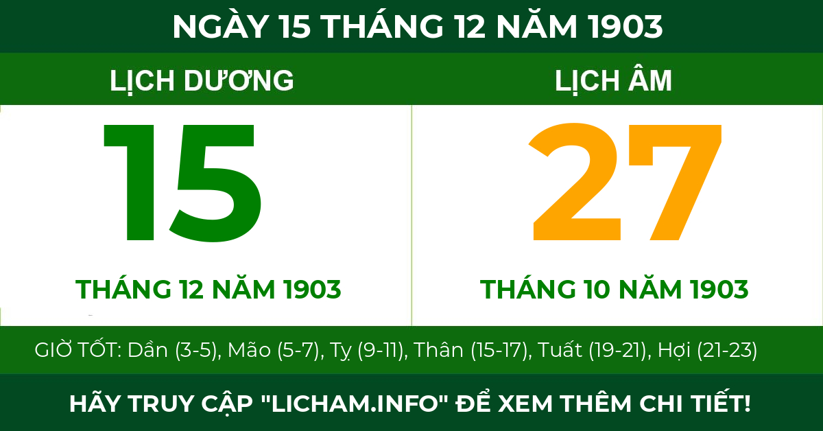 lịch âm ngày 15 tháng 12 năm 1903
