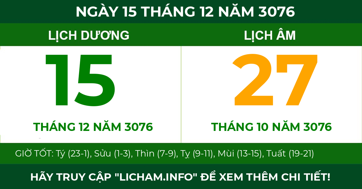 lịch âm ngày 15 tháng 12 năm 3076