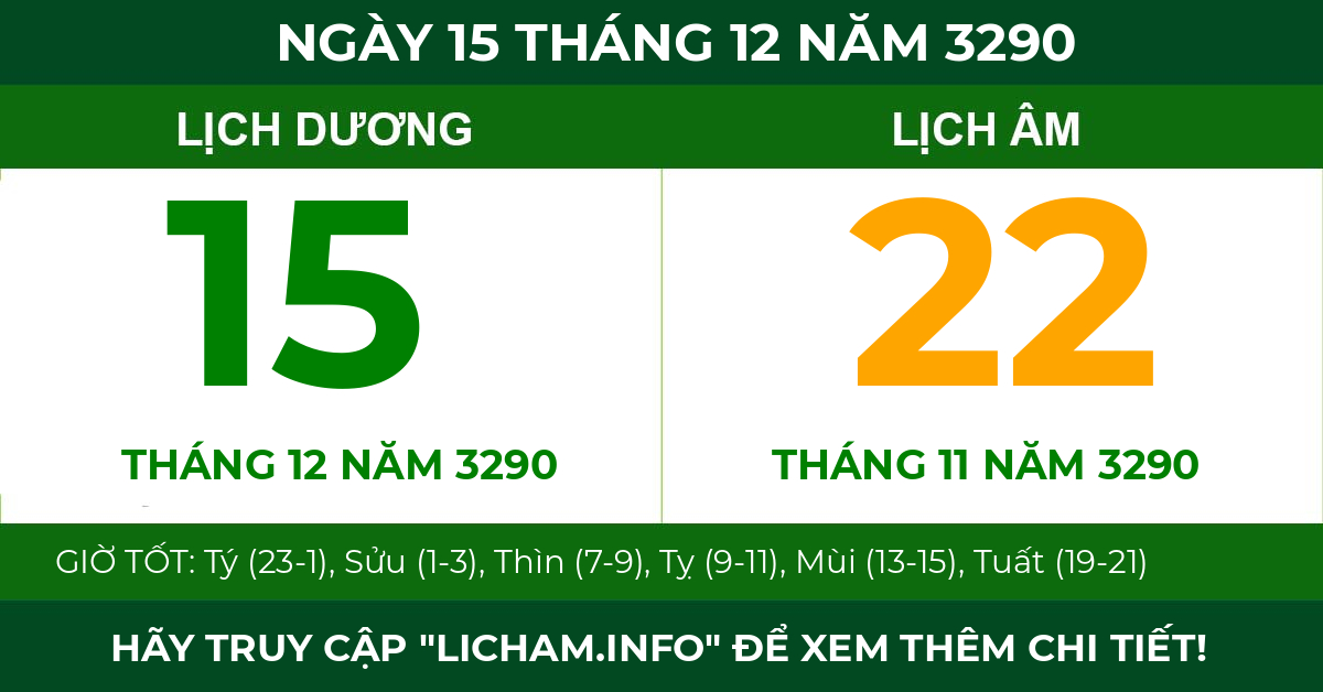 lịch âm ngày 15 tháng 12 năm 3290