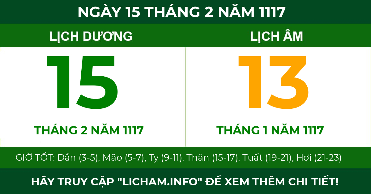 lịch âm ngày 15 tháng 2 năm 1117