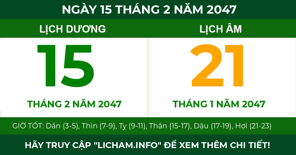 lịch âm ngày 15 tháng 2 năm 2047