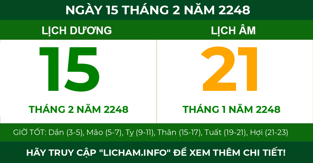 lịch âm ngày 15 tháng 2 năm 2248