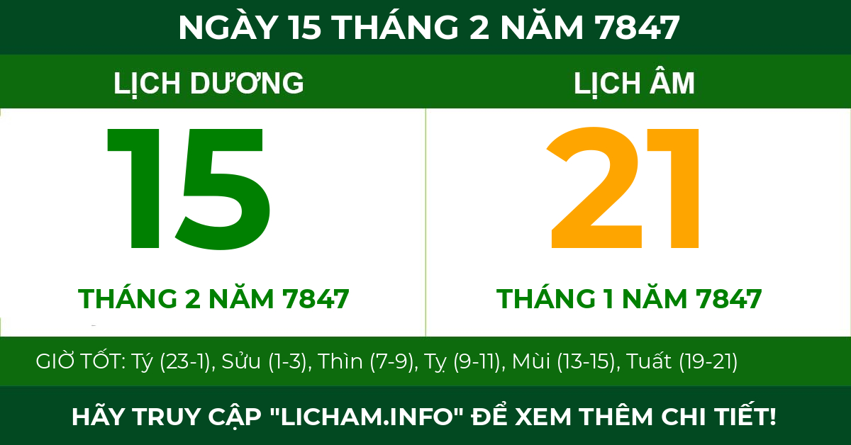 lịch âm ngày 15 tháng 2 năm 7847