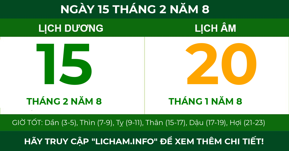 lịch âm ngày 15 tháng 2 năm 8