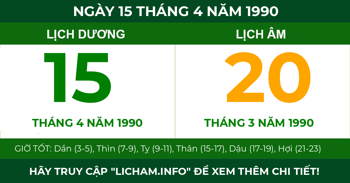 lịch âm ngày 15 tháng 4 năm 1990