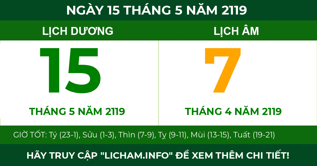 lịch âm ngày 15 tháng 5 năm 2119