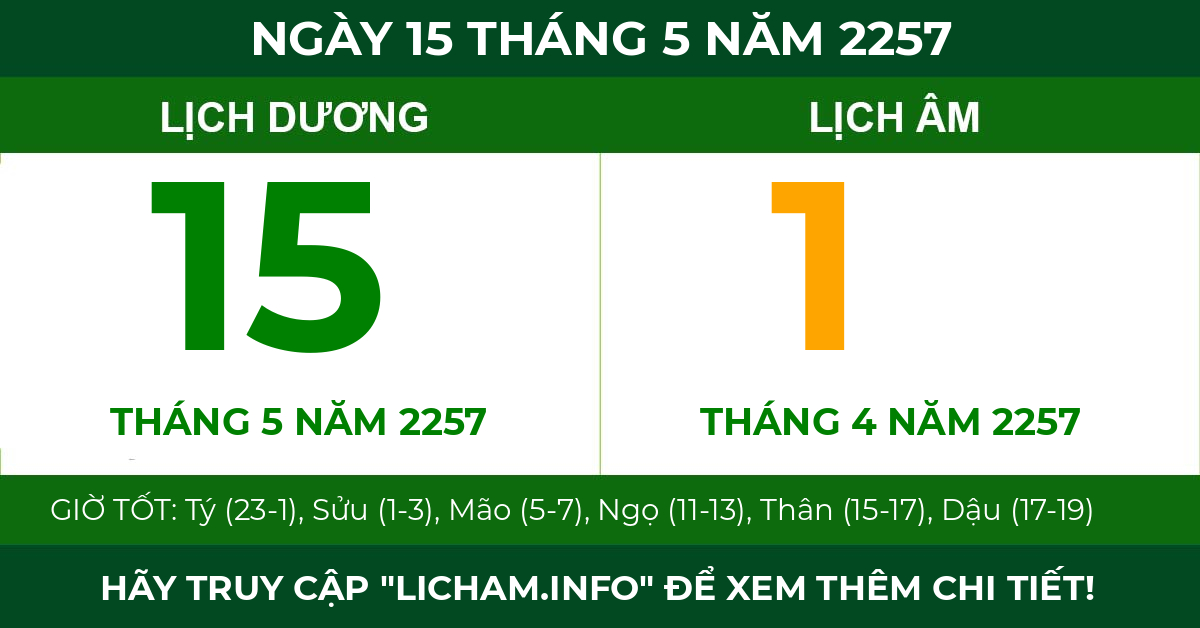 lịch âm ngày 15 tháng 5 năm 2257