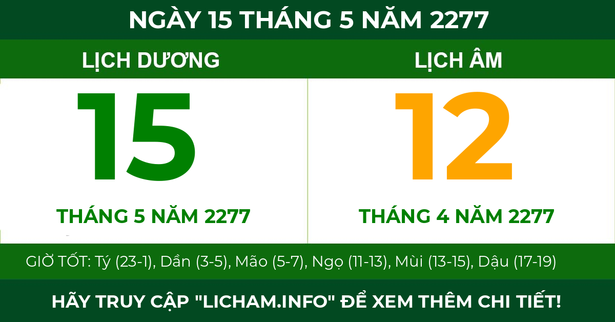 lịch âm ngày 15 tháng 5 năm 2277