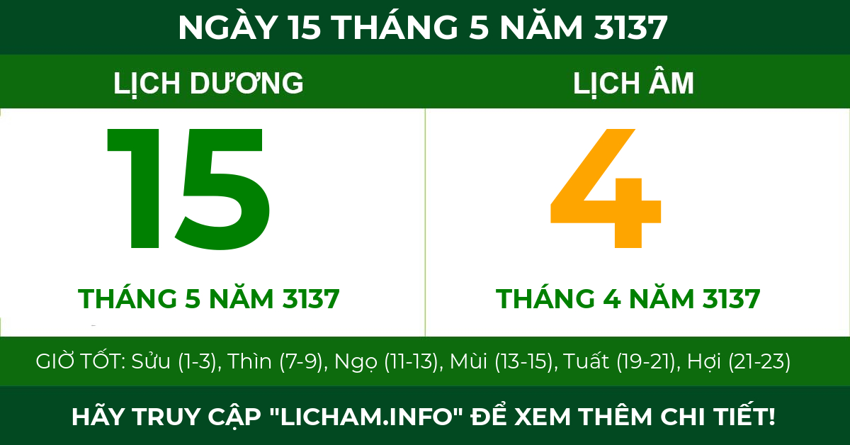 lịch âm ngày 15 tháng 5 năm 3137