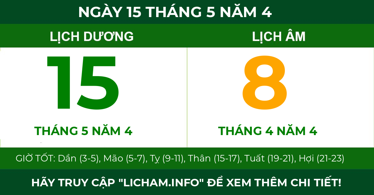 lịch âm ngày 15 tháng 5 năm 4