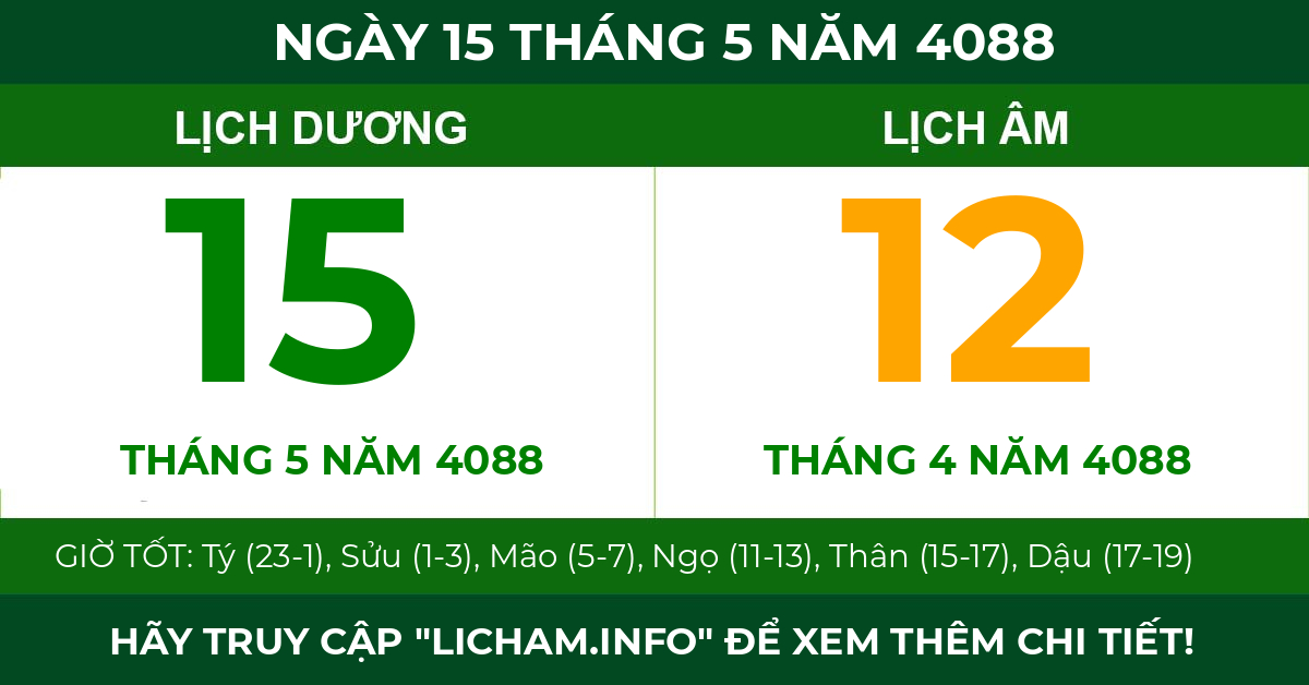 lịch âm ngày 15 tháng 5 năm 4088