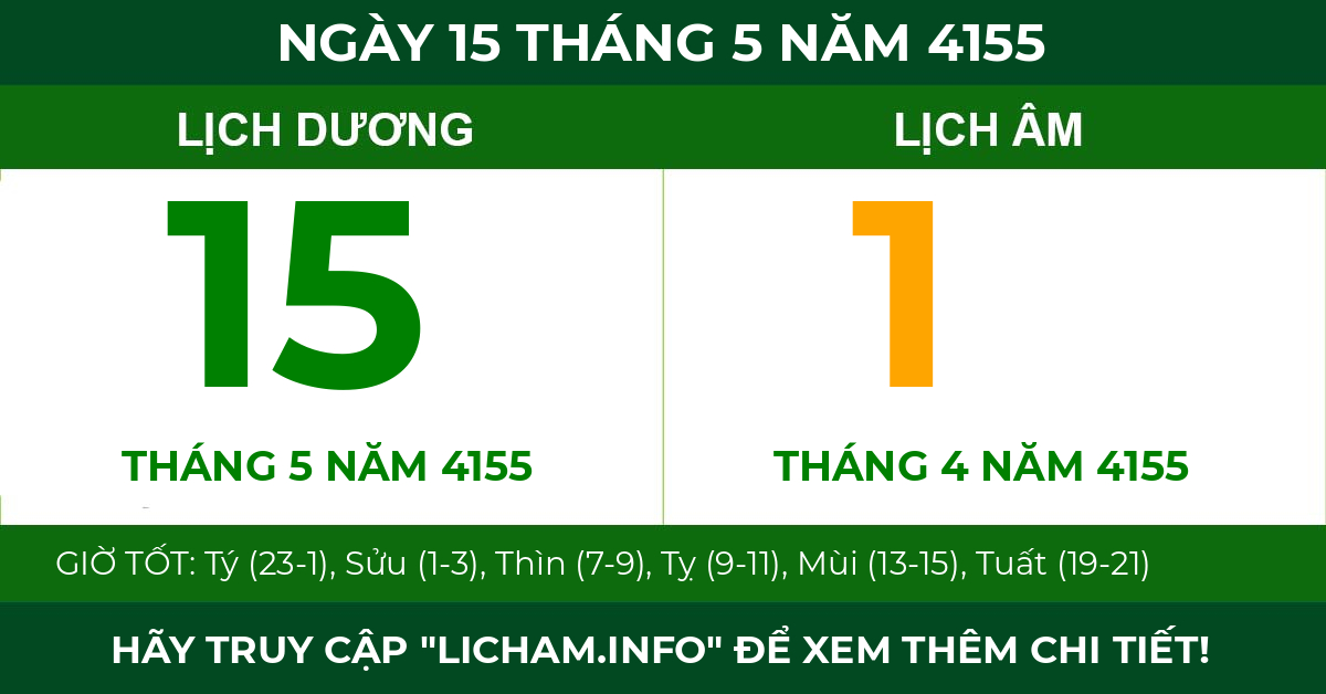 lịch âm ngày 15 tháng 5 năm 4155