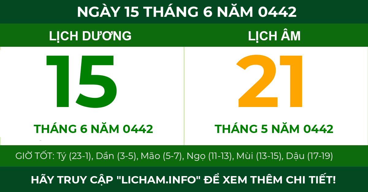 lịch âm ngày 15 tháng 6 năm 0442