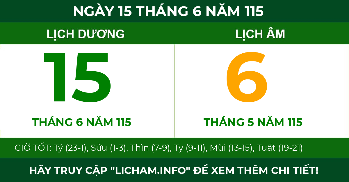 lịch âm ngày 15 tháng 6 năm 115