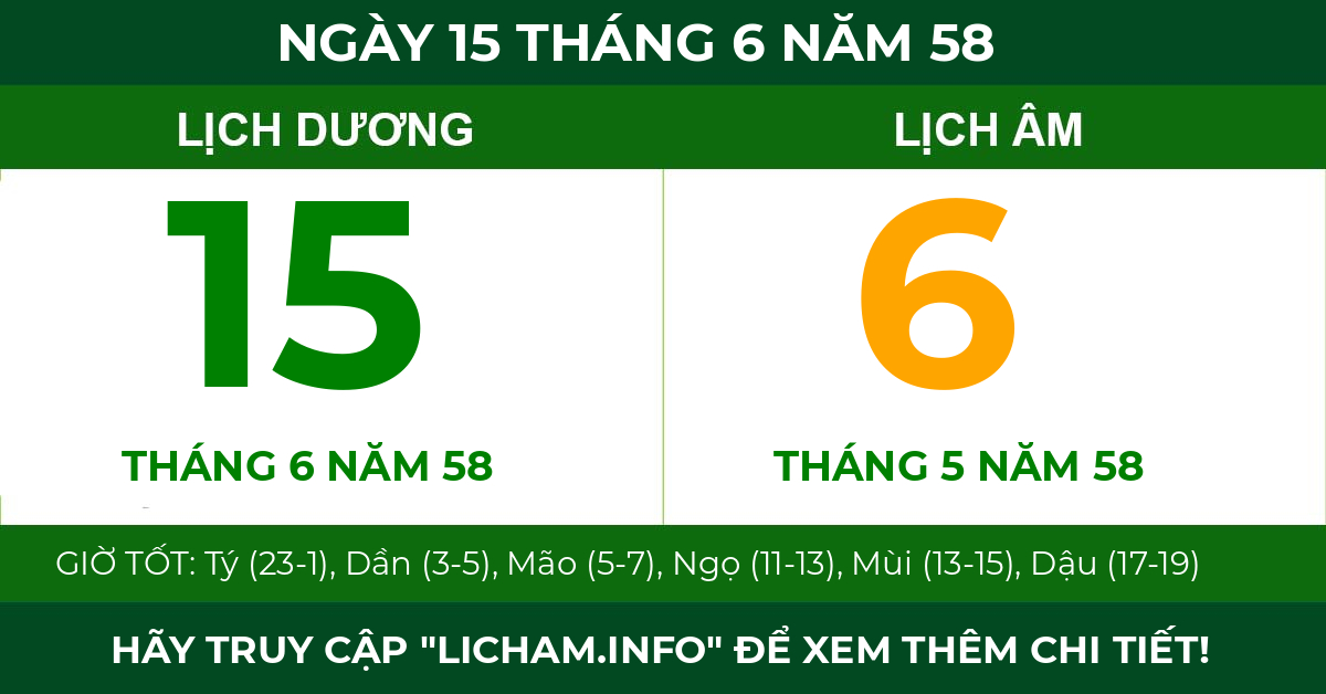 lịch âm ngày 15 tháng 6 năm 58