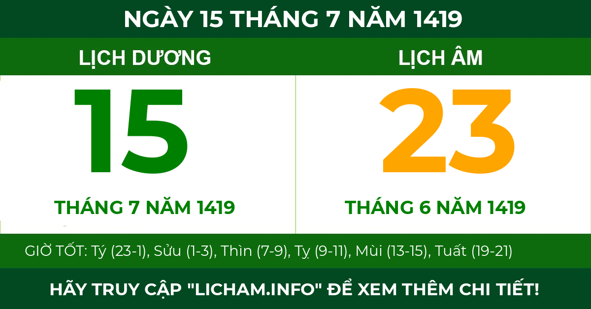 lịch âm ngày 15 tháng 7 năm 1419